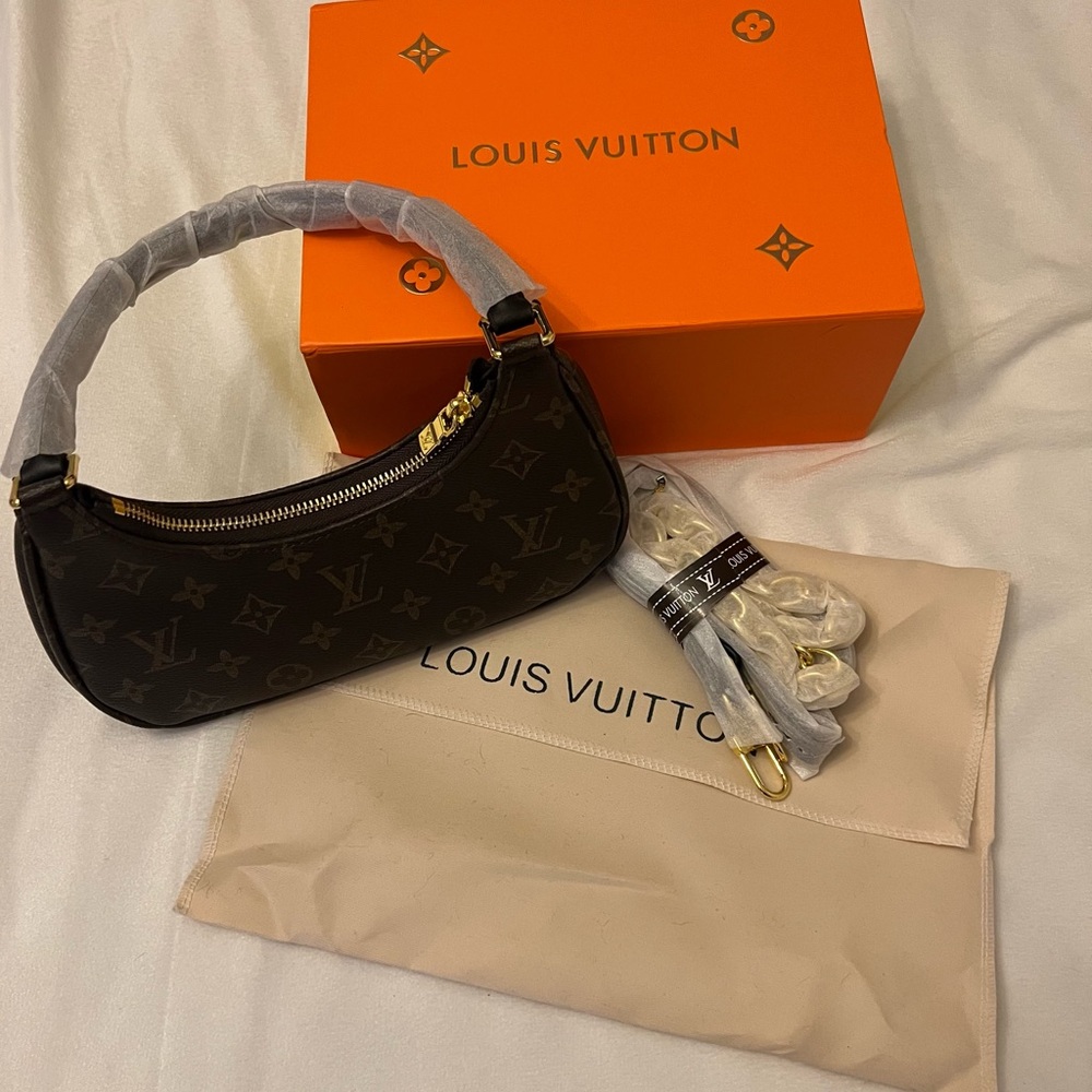 Louis Vuitton Dark Brown and Gold Shoulder Bag